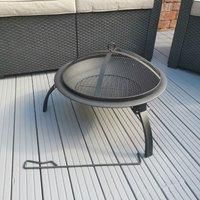 Outdoor Hexagonal Fire Pit BBQ Firepit Brazier Garden Stove Patio Heater Brazier