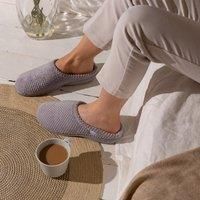 Isotoner Women Ladies Popcorn Terry Mule Slippers Open Back, Grey (Pale Grey Pgr), 8 UK