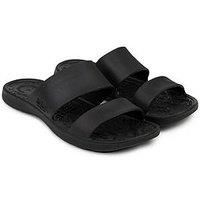 Totes SOLBOUNCE Ladies Double Strap Slide Black