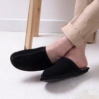 Isotoner Mens Real Suede Mule Slipper