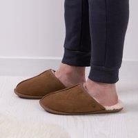 Just Sheepskin Donmar Overlocked Raised Seam Sheepskin Mule Slipper - Chestnut
