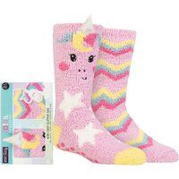 Totes 2 Pack Super Soft Novelty Slipper Socks - Pink