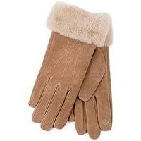 Totes Isotoner 3 Point Suede Gloves - Tan
