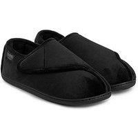 Totes Isotoner Mens VELOUR CLOSED BACK Slippers Memory Foam Arch Support Black