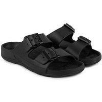 Totes SOLBOUNCE Ladies Adj Double Buckle Slider Sandals