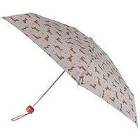 Totes Eco Compact Round 5 Section Folding Umbrella - Dachshund Hearts