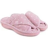 Isotoner® Ladies Popcorn Turnover Open Toe Slipper