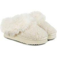 Totes Icon Textured Mule With Chunky Sole Slippers - Cream