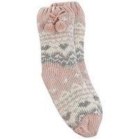 Totes toasties® Ladies Fair Isle Chenille Slipper Socks