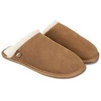 Isotoner® Ladies Real Suede Mule with Water Repellency, Casual Mule Slipper with Pillowstep® Tufted Insole, Memory Foam for Comfort, Ultra Comfort Foam Layer, Durable Flat Sole, Tan, 5 UK