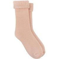 Totes Toasties Ladies Recycled Brushed Thermal Bed Socks - Dusky Pink