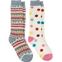 Totes Totes Toasties Ladies Welly Boot Socks (Twin Pack) - Multi