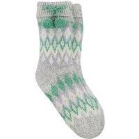 Totes Toasties Ladies Fair Isle Chenille Slipper Socks - Fair Isle