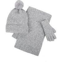 Totes Totes Toasties Ladies Knitted Hat Scarf & Glove Gift Set - Grey