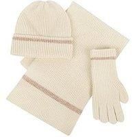 Totes Totes Toasties Ladies Knitted Hat Scarf & Glove Gift Set - Oat
