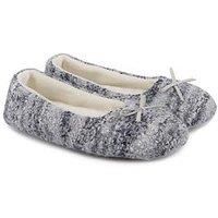 Totes Totes Toasties Ladies Fair Isle Knit Mule Slippers - Blue
