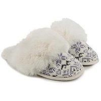 totes toasties® Ladies Fair Isle Knit Mule Slippers