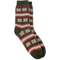 totes toasties® Mens Sherpa Lined Fair Isle Slipper Socks