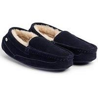 Totes Mens Harry Sheepskin Slipper - Navy