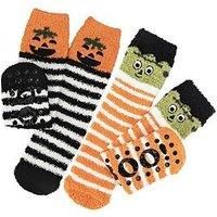 Totes 2Pk Halloween Super Soft Slipper- Sox
