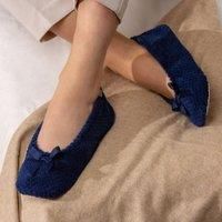 Isotoner Women's Ladies Popcorn Ballet Slippers, Blue (Navy), XL UK 40/41 EU