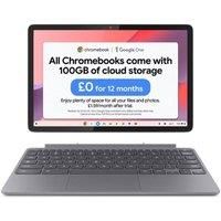 LENOVO Duet 10.95" 2 in 1 Refurbished Chromebook - MediaTek Kompanio 838, 128 GB eMMC, Grey (Excellent Condition), Silver/Grey