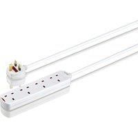 LOGIK L4WAY2T18 4-Socket Extension Lead - 2 m Twin Pack - Currys