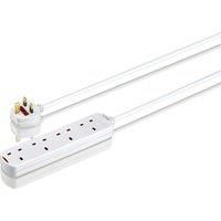 LOGIK L4WAY2T18 4-Socket Extension Lead - 2 m Twin Pack - Currys