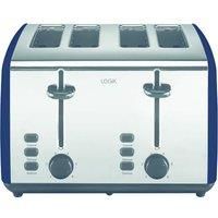LOGIK L04TBU21 4-Slice Toaster - Blue & Silver