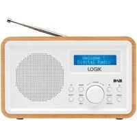 LOGIK LHDR23 Portable Dab£ Radio - White & Brown, Brown,White