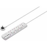 LOGIK Surge Protected 4-Socket Extension Lead with USB - 4 m