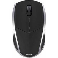 LOGIK LMWL3B23 Wireless Blue Trace Mouse, Black,Silver/Grey