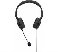 Logik LHSOE23 headset 3.5mm wired on-ear black with boom microphone for PC call
