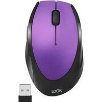 LOGIK LWLMPP23 Wireless Optical Mouse - Purple, Purple