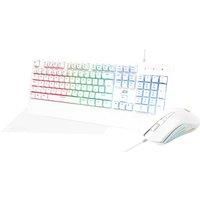 ADX ADXCOM3W25 Firebundle Gaming Keyboard & Mouse Set - White, White