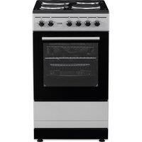 LOGIK LFSE50S25 50 cm Electric Solid Plate Cooker - Silver, Silver/Grey