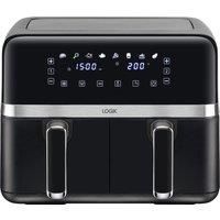 LOGIK L80AFB24 Dual Air Fryer £ Black & Silver, Black,Silver/Grey