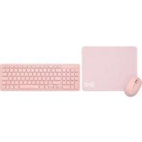 GOJI 3-in-1 Wireless Keyboard & Mouse Set - Pink