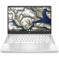 HP 14a-na0509sa 14" Refurbished Chromebook - IntelPentium Silver, 64 GB eMMC, White (Very Good Condition), White