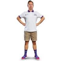 CURRYS' On & Off Again Polo Shirt - White & Purple, Large