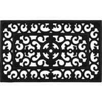 JVL Lexi Rubber Entrance Wrought Iron Effect Foyer Doormat Patio Mat Step Mat