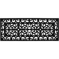 JVL Lexi Rubber Entrance Wrought Iron Effect Foyer Doormat Patio Mat Step Mat