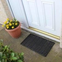 JVL Robusta Heavy Duty Rubber Link Entrance Door Mat, Plastic, Black, 36 x 61 cm