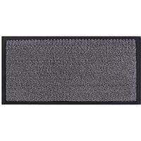 JVL Heavy Duty Barrier Slip Resistant Rubber Backed Door Floor Mat, Vinyl, Grey/Black, 80 x 140 cm