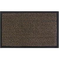 JVL Brown Black Heavy Duty Barrier Door Floor Mat, 80 x 60 cm