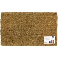 JVL Plain Natural 100% Coir PVC Backed Entrance Door Mat, 40 x 68 cm
