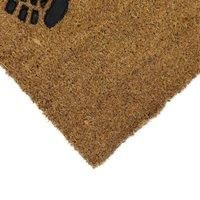 Rubber Embossed PVC Backed Coir Doormat 40x60cm Foot Prints