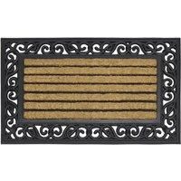 JVL Karina Heavy Duty Rubber Coir Door Mat, Fabric, Brown, 45 x 75 cm