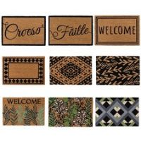 JVL Eco-Friendly Latex Backed Natural Coir Entrance Doormat, 40x60cm