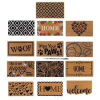 JVL Eco-Friendly Latex Backed Natural Coir Entrance Doormat, 40x70cm